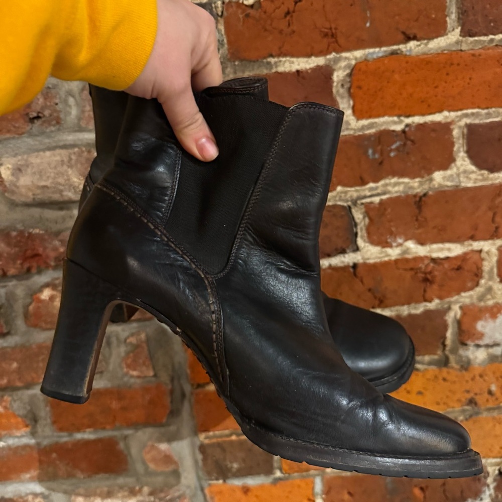 Cole Haan Black Leather Heeled Boots